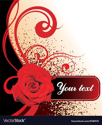 Red Rose Design with Text Space vector image