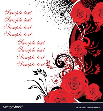 Red Rose Design with Text Space vector image