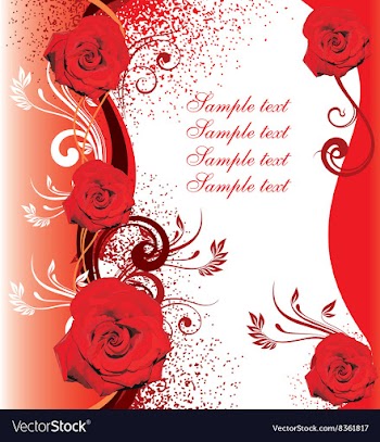 Red Rose Design with Text Space vector image