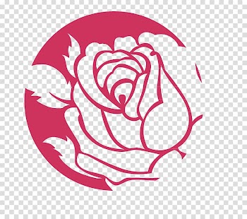 Red rose flower art, Beach rose Logo Flower, Rose LOGO transparent background PNG clipart