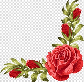 Red rose flower frame illustration, Wedding invitation Rose Flower Leaf, rose border transparent background PNG clipart