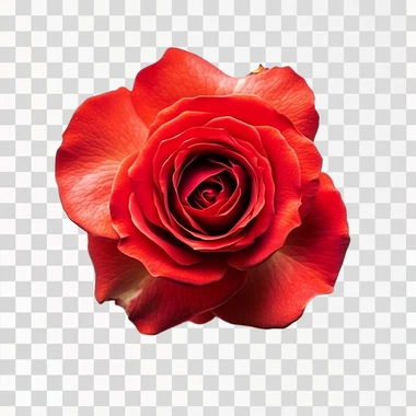 red rose flower on white background, aerial shot