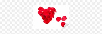 Red Rose Petals In Shape Of Heart Wall Mural • Pixers® - Rose