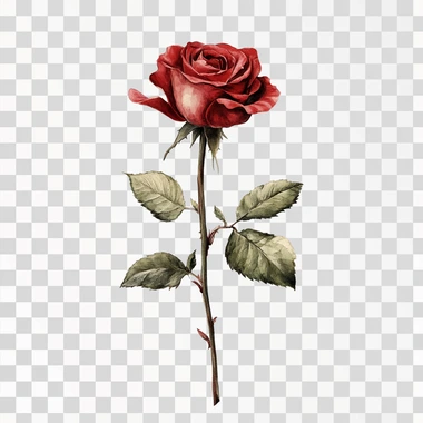 red rose, simple vector art, white background Clean backgrou