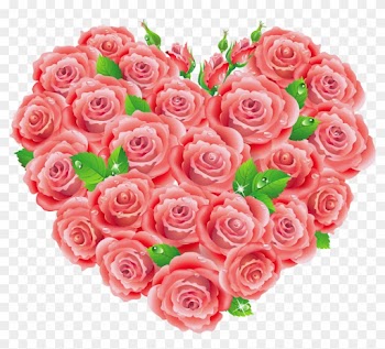 Red Roses Heart Clipart - Pink Roses And Hearts