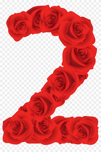 Red Roses Number Two Png Clipart Image - Rose Numbers Png