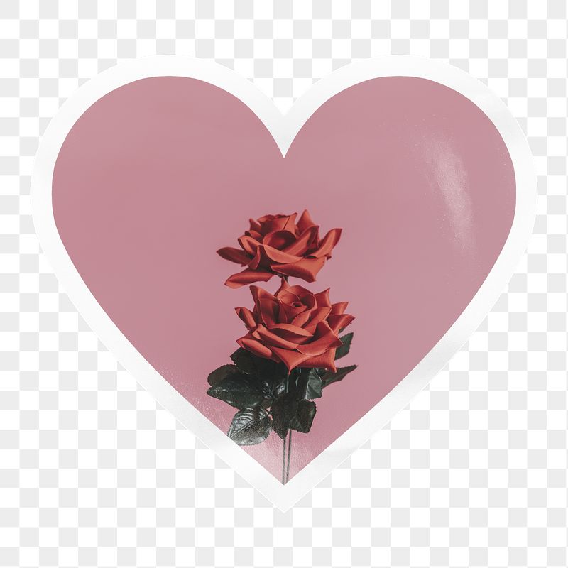Red roses png heart badge | Free PNG - rawpixel