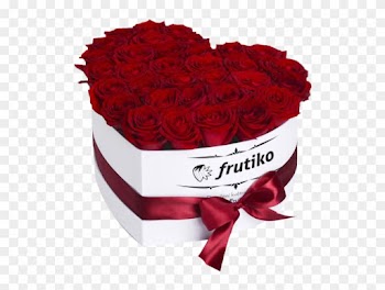 Red Roses White Heart Box - One Million Roses Heart