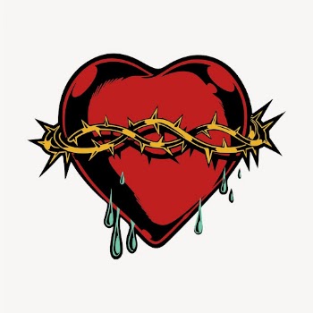 Red sacred heart collage element, | Free Vector Illustration - rawpixel