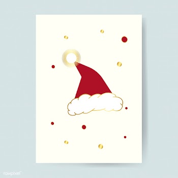 Red Santa hat card design vector | Free stock vector - 503496