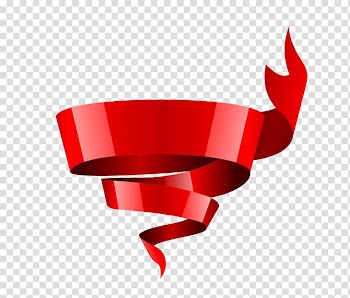 Red scroll ribbon, Red ribbon, Floating red ribbon transparent background PNG clipart