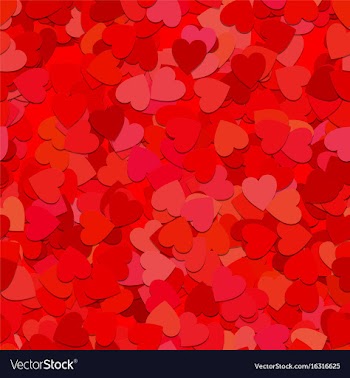 Red seamless heart background pattern vector image