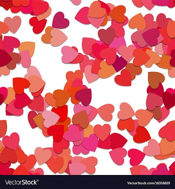 Red seamless heart background pattern vector image