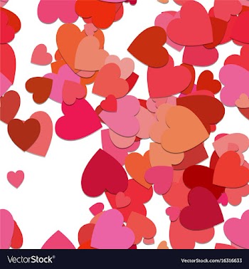 Red seamless heart background pattern vector image