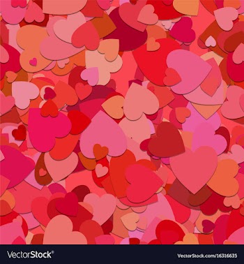 Red seamless heart background pattern vector image