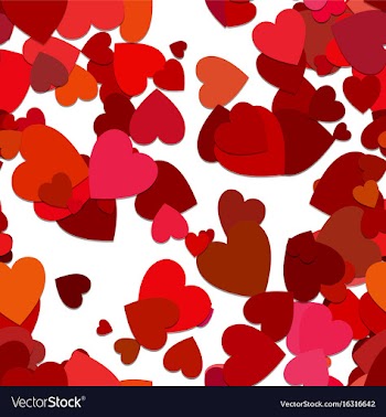 Red seamless heart background pattern vector image