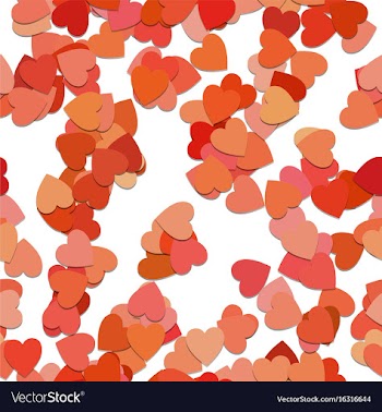 Red seamless heart background pattern vector image