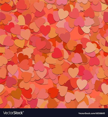 Red seamless heart background pattern vector image