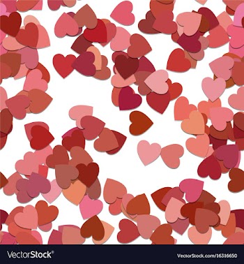 Red seamless heart background pattern vector image