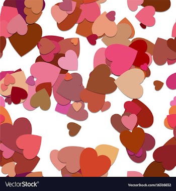 Red seamless heart background pattern vector image