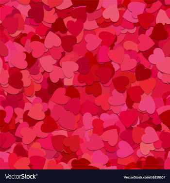 Red seamless heart background pattern vector image