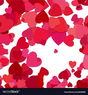 Red seamless heart background pattern vector image