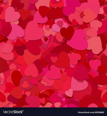 Red seamless heart background pattern vector image
