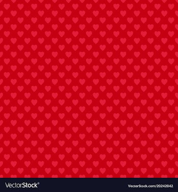 Red seamless heart pattern background - love vector image