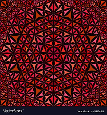 Red seamless kaleidoscope pattern background vector image