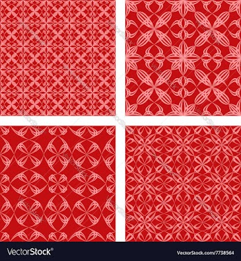 Red seamless pattern background set vector image