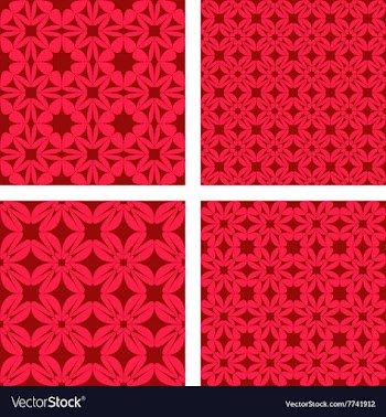 Red seamless pattern background set vector image