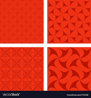 Red seamless pattern background set vector image