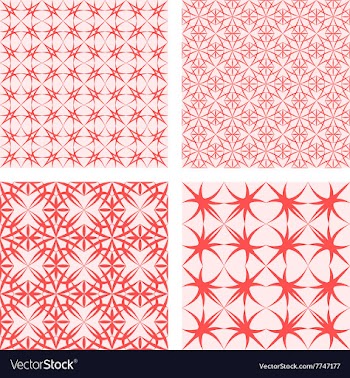 Red seamless pattern background set vector image