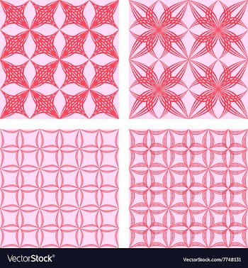 Red seamless pattern background set vector image
