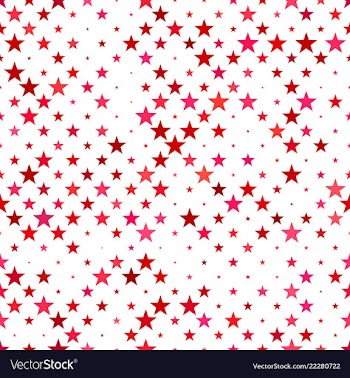 Red seamless pentagram star pattern background vector image
