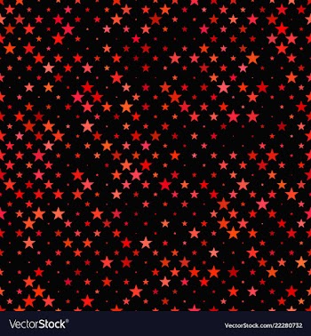 Red seamless pentagram star pattern background vector image