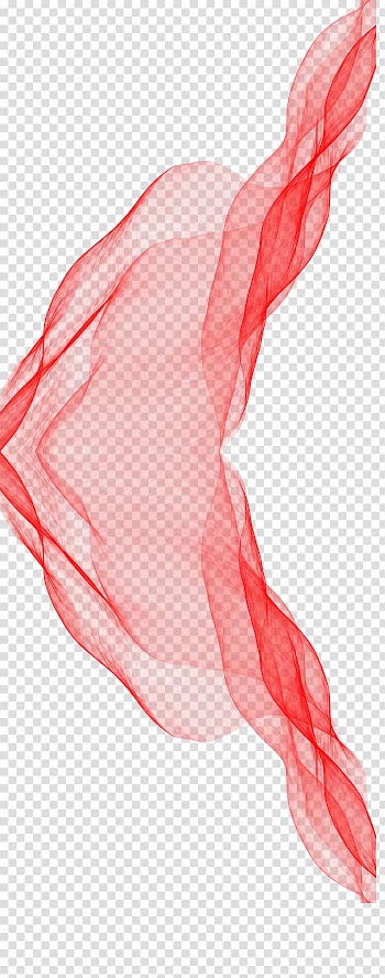 Red sheer textile illustration, Red Silk, Light floating ribbons transparent background PNG clipart