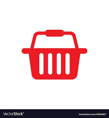 red shopping basket solid icon