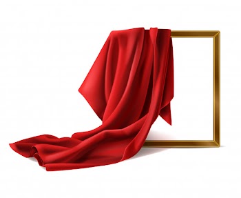 Red silk cloth cover wooden photo frame isolated Free Vector