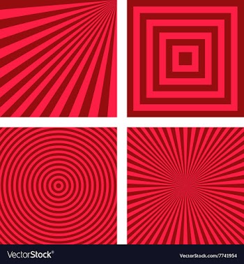 Red simple striped pattern set vector image