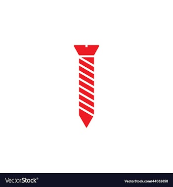 red single screw abstract icon