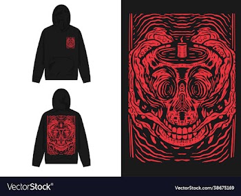 red skull with a candle on head