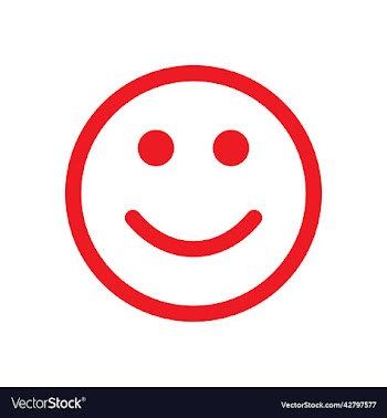 red smile line art icon