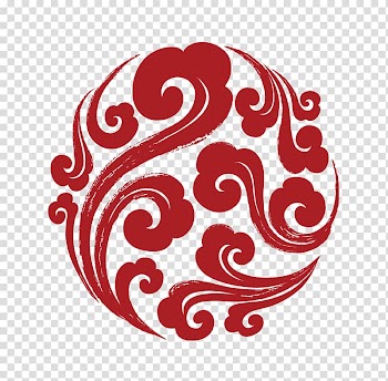 Red smoke logo, Xiangyun County Chinoiserie Cloud Drawing, Circular cloud patterns transparent background PNG clipart