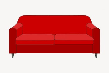 Red sofa clipart, furniture illustration | Free PSD - rawpixel