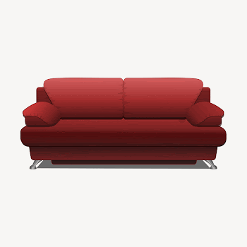 Red sofa clipart illustration psd. | Free PSD - rawpixel