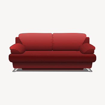 Red sofa collage element illustration | Free Vector - rawpixel