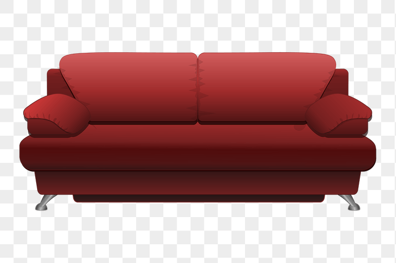 Red sofa png sticker illustration, | Free PNG - rawpixel