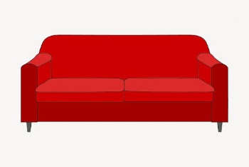Red sofa sticker, furniture illustration | Free Vector - rawpixel