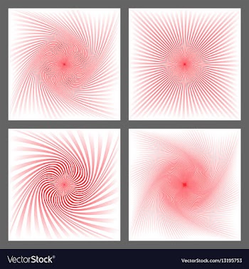Red spiral and burst background design set vector image